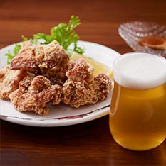 クラフトビールと唐揚げ